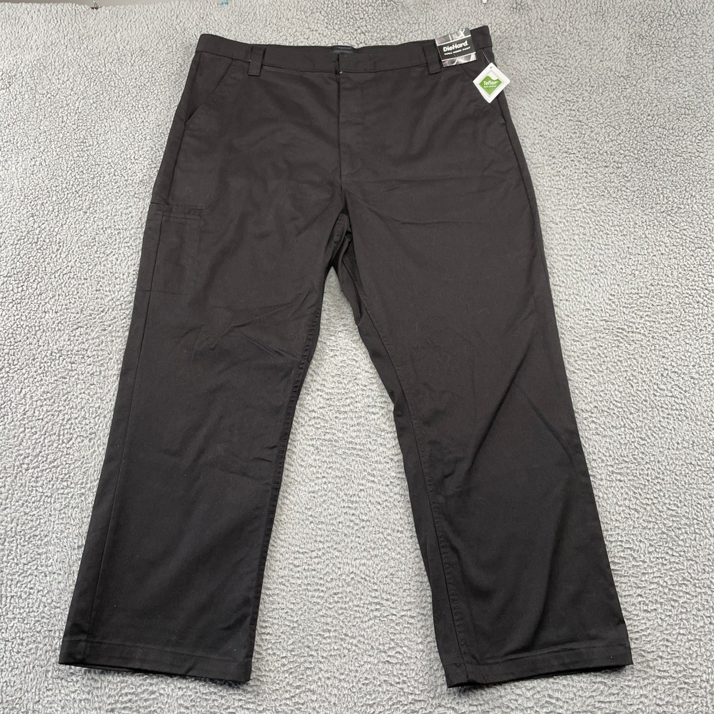 DieHard Twill Work Pant Mens 42X30 Black Teflon Fabric Protector New With Tags